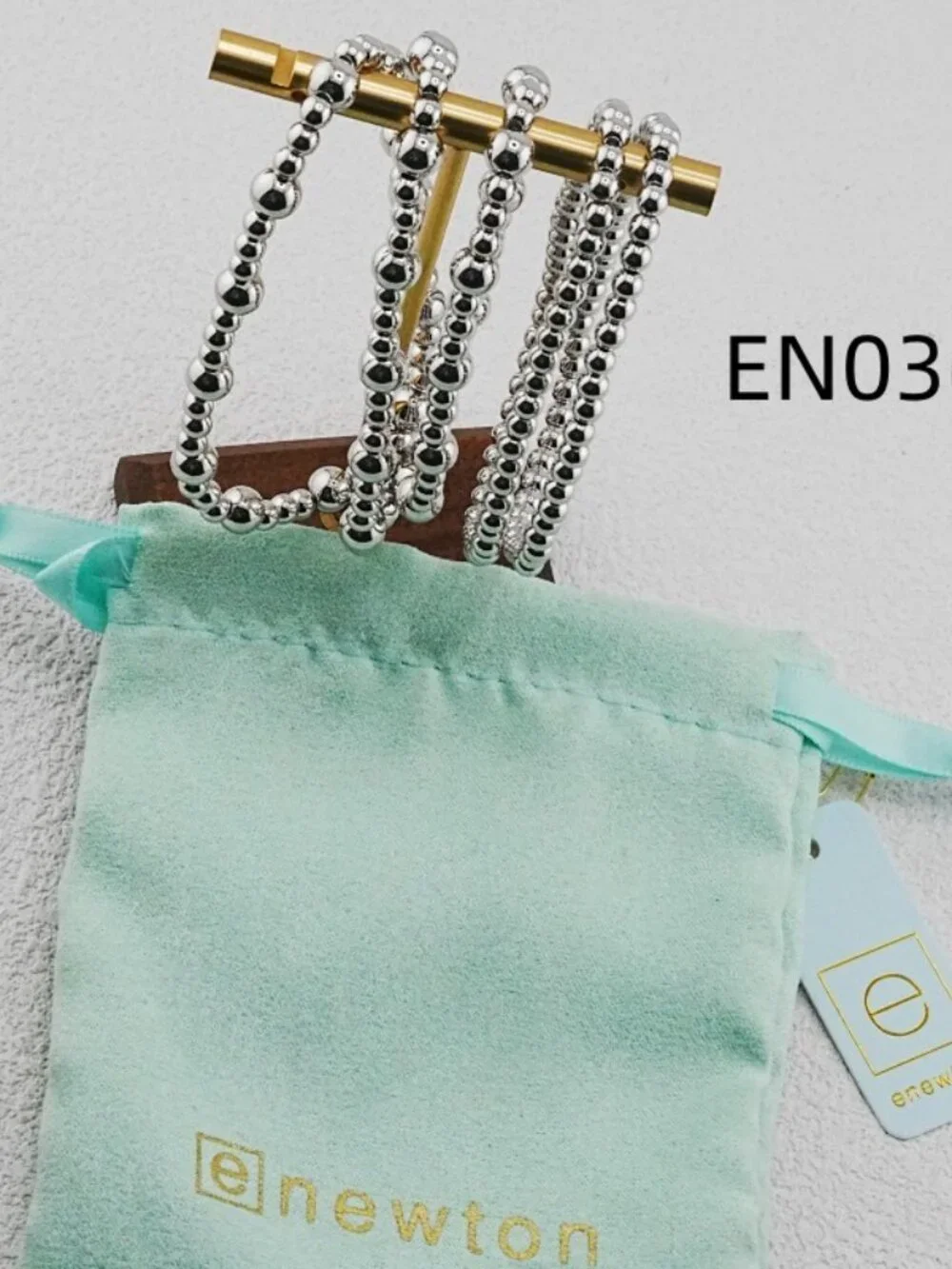 Enewton Platinum Bead Five-Piece Bracelet Set